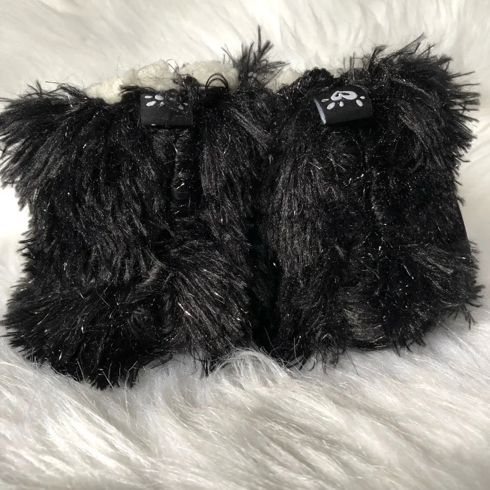 Justice Slipper Girls‎ Size S/M 13-4 Cozy Bootie With Grippers Black New